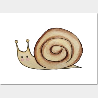 Snail Watercolor Seamless Pattern Posters and Art